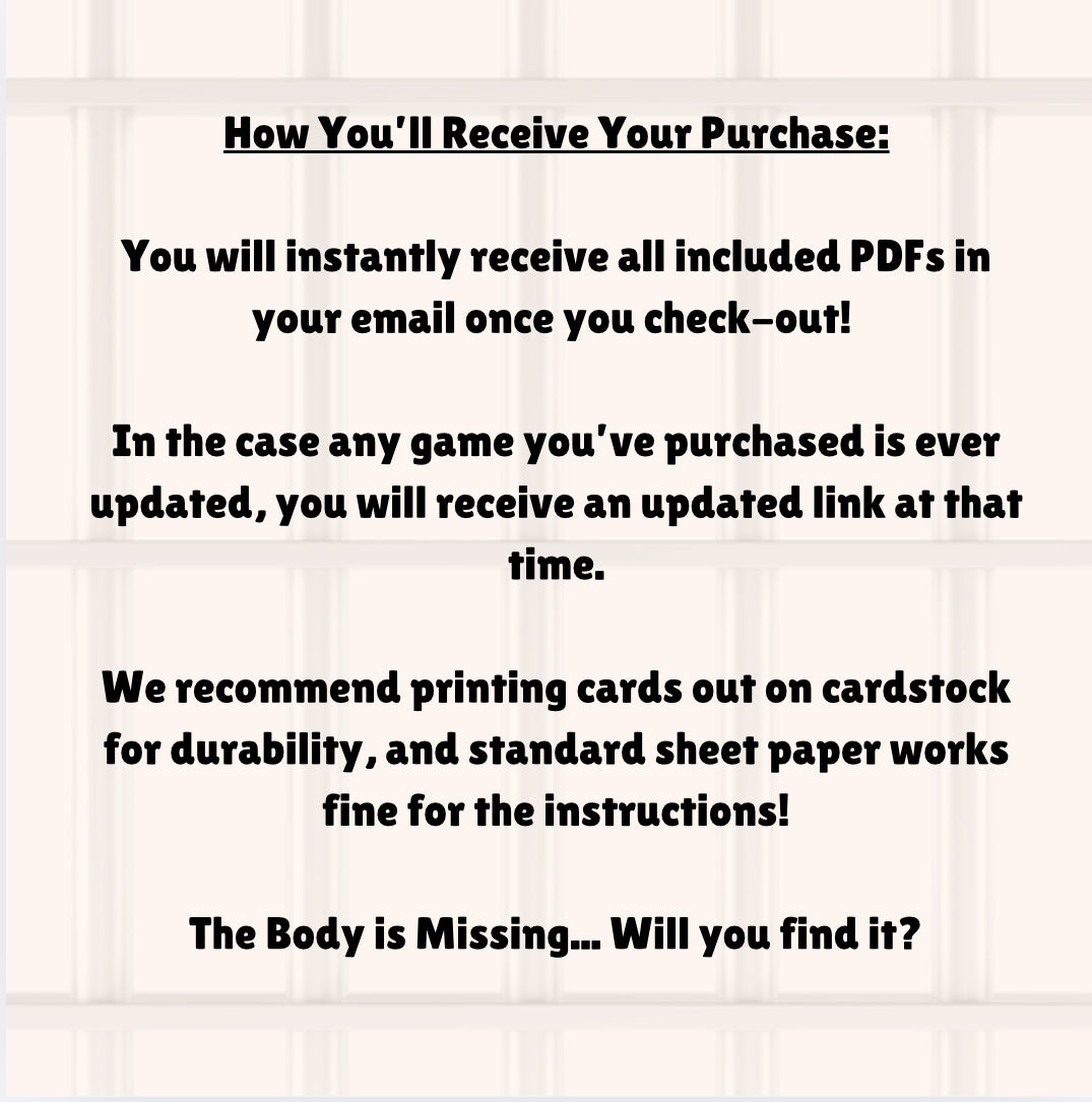 The Body Is Missing | Mystery Deduction & Deception Card Game for 3–6 Players