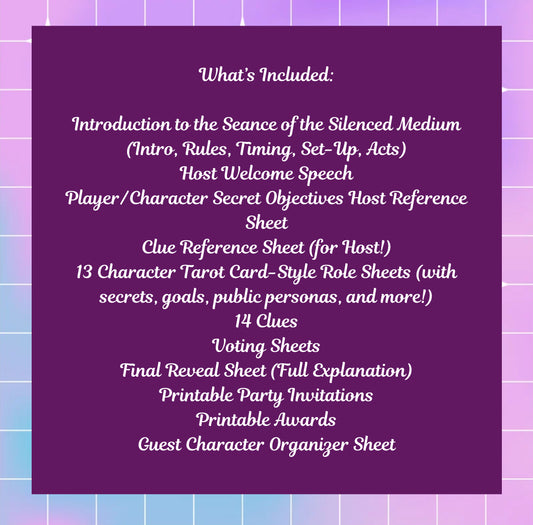 Psychic Theme Classic Murder Mystery Party | 11-13 Players | Seance of the Silenced Medium