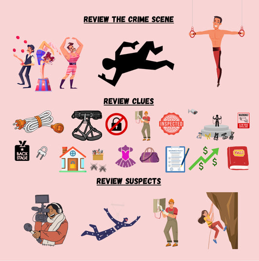 10-20 Minute Printable Detective Game | Lunchtime Mysteries #9 | Murder Behind the Stunt: The Final Fall