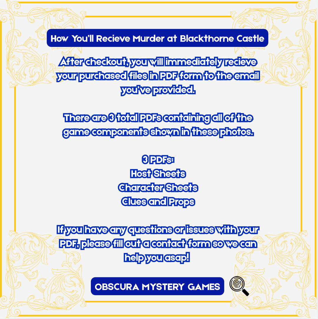 Printable Royal Role-Playing Murder Mystery Party Game (12-20 Players) | Murder at Blackthorne Castle: Betrayal of the Crown