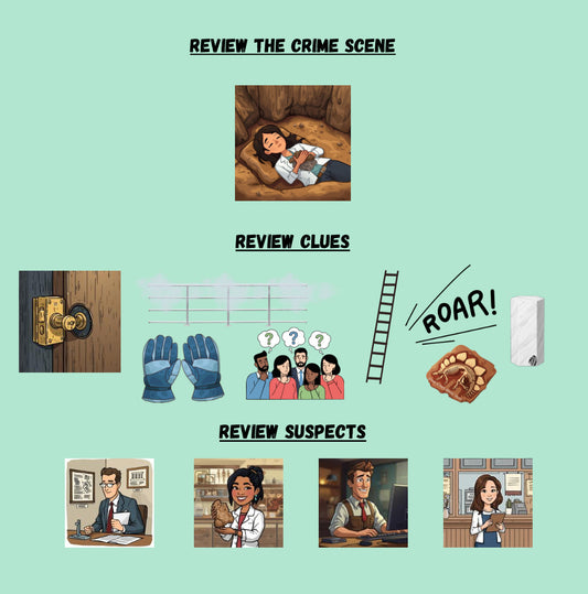 10-20 Minute Printable Detective Game | Lunchtime Mysteries #7 | Roar of Deception