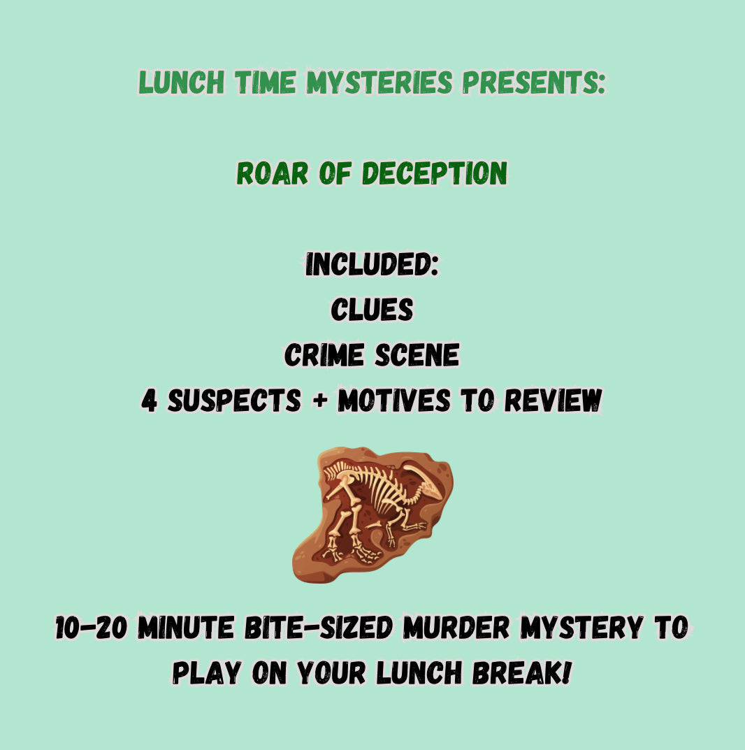 10-20 Minute Printable Detective Game | Lunchtime Mysteries #7 | Roar of Deception