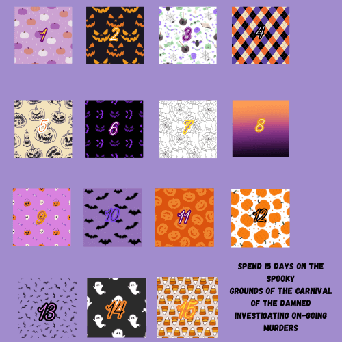 15-Day Halloween Murder Mystery Advent Calendar | Carnival of The Damned