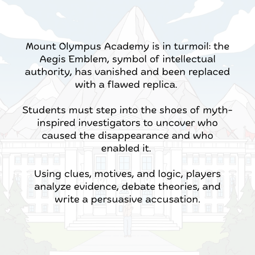 The Case of the Vanished Relic - Printable Greek Mythology Themed Mystery Game for High School Students & Teachers