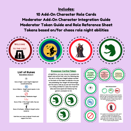 Occult Role Game Expansion Pack – Add-On for Killers Among Us Game | Printable PDF Murder Mystery