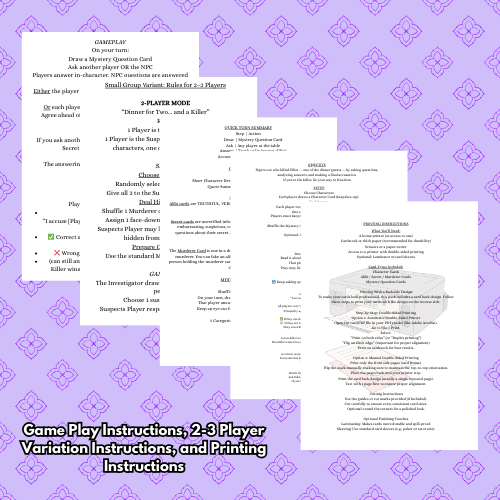 The Turning – A No-Prep Printable Vampire Murder Mystery Game | Mystery Dinner Games