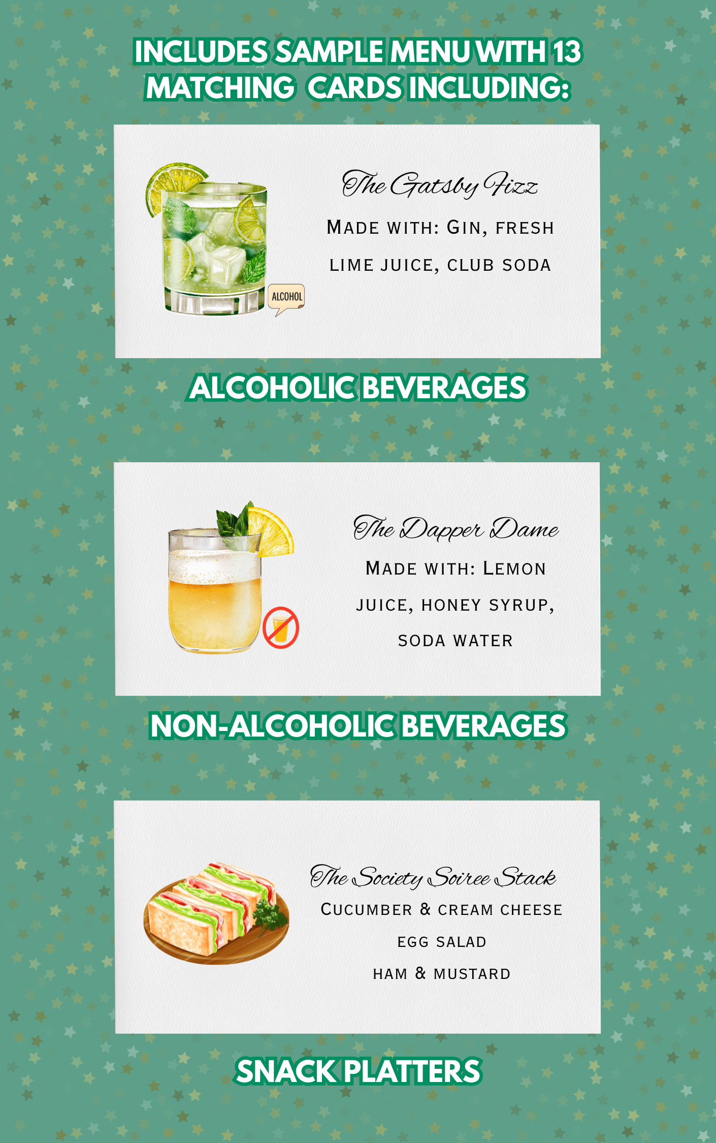 1920's Murder Mystery Party Drink Menu | Murder on The Rocks Printable Add-On