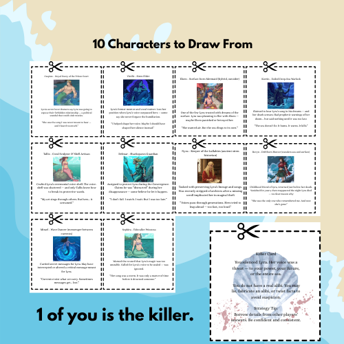 The Drowned Song– A No-Prep Printable Siren Murder Mystery Game | Mystery Dinner Games