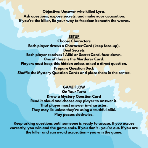 The Drowned Song– A No-Prep Printable Siren Murder Mystery Game | Mystery Dinner Games