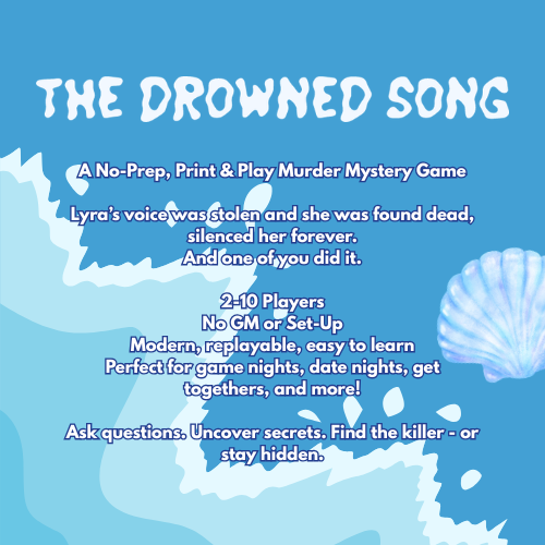 The Drowned Song– A No-Prep Printable Siren Murder Mystery Game | Mystery Dinner Games