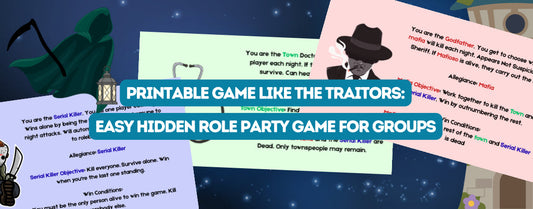 Printable Game Like The Traitors: Easy Hidden Role Party Game for Groups