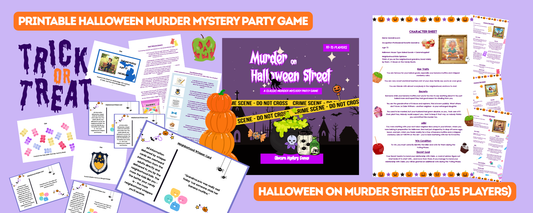 Printable Halloween Murder Mystery Party Game | Halloween on Murder Street (10-15 Players)