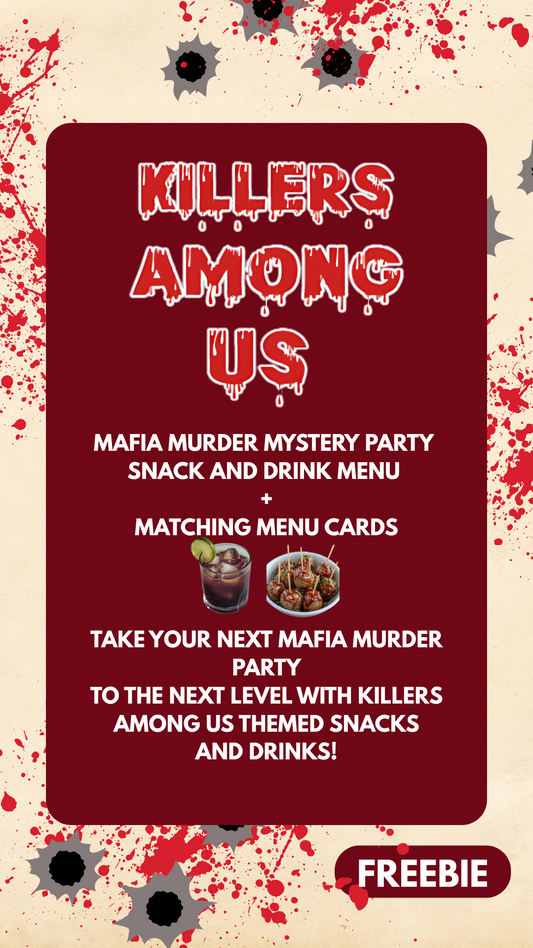 Killers Among Us Bar and Snack Menu | Killers Among Us Printable Add-On