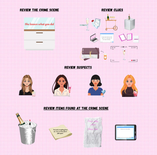 Printable Bachelorette Party Mystery Game – Shots, Lies, and Alibis | Fun 10-20 Minute Whodunit