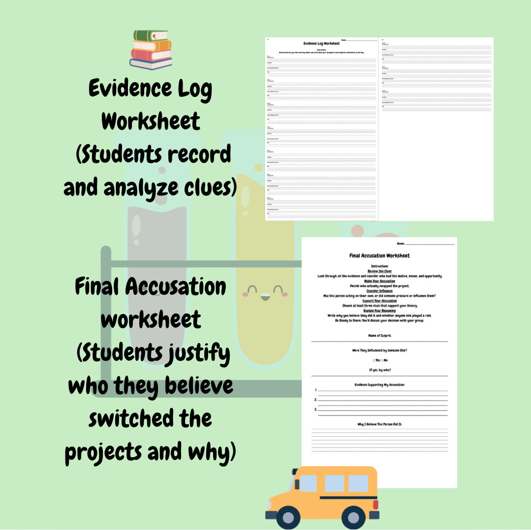 Who Switched the Science Projects? – Printable STEM & ELA Classroom Mystery Game for Grades 6–8