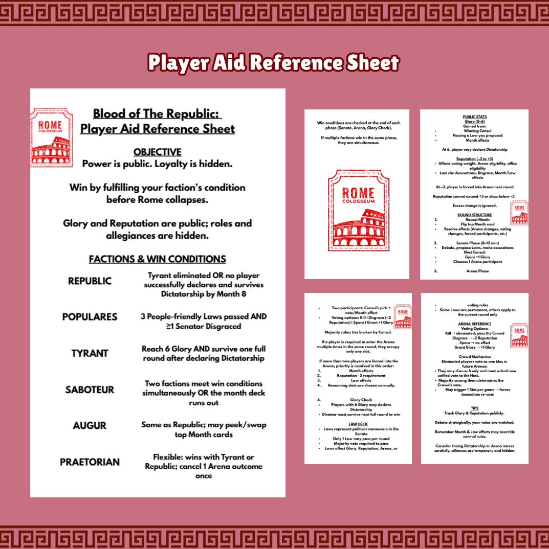 Social Deduction Strategy Game (12–15 Players) – Political Hidden Role Game | Blood of the Republic