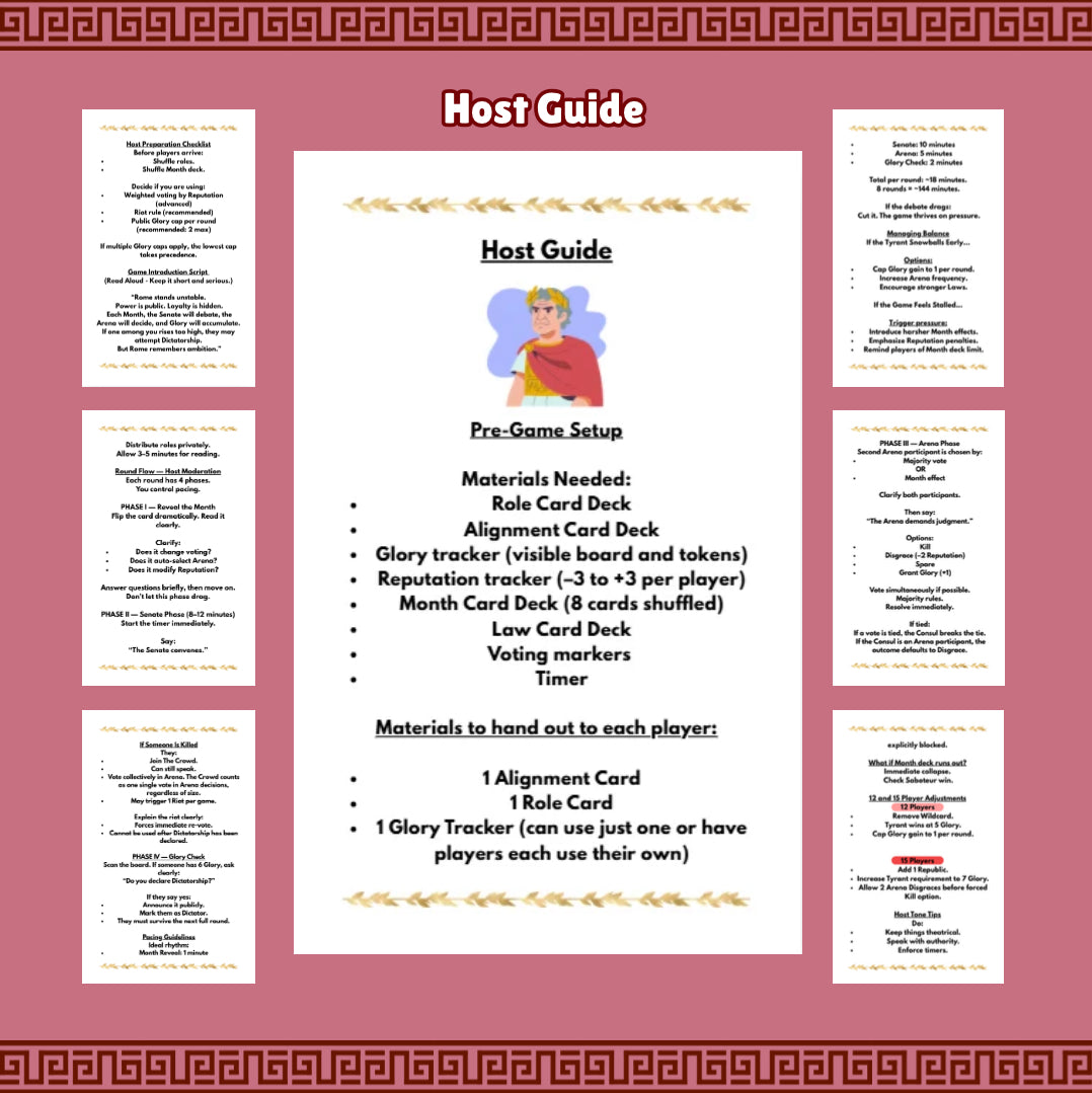 Social Deduction Strategy Game (12–15 Players) – Political Hidden Role Game | Blood of the Republic