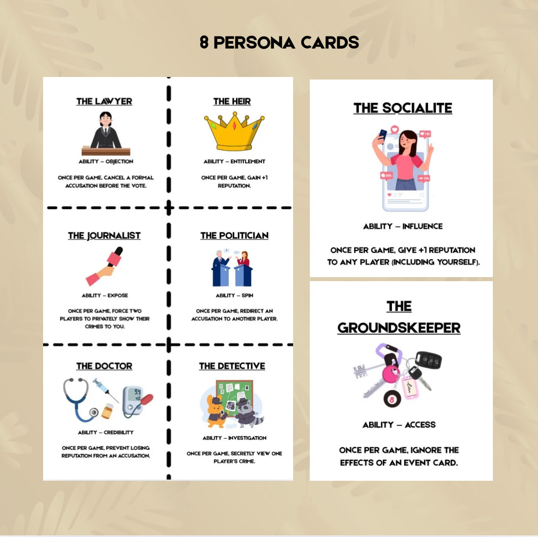 The Estate Divided | A 4-8 Player Murder Mystery Card Game Revolving Deception, Power & Inheritance