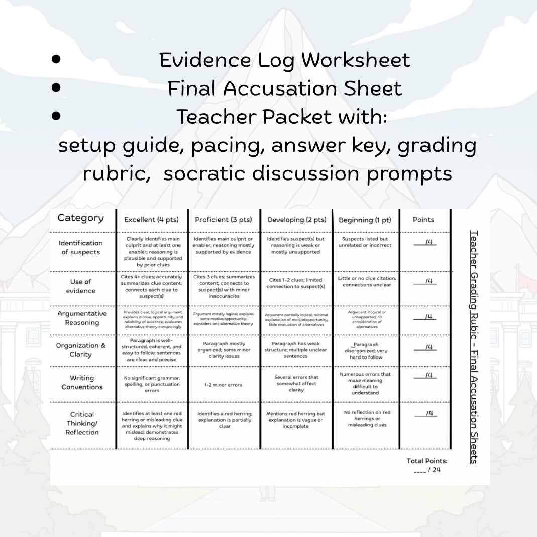 The Case of the Vanished Relic - Printable Greek Mythology Themed Mystery Game for High School Students & Teachers