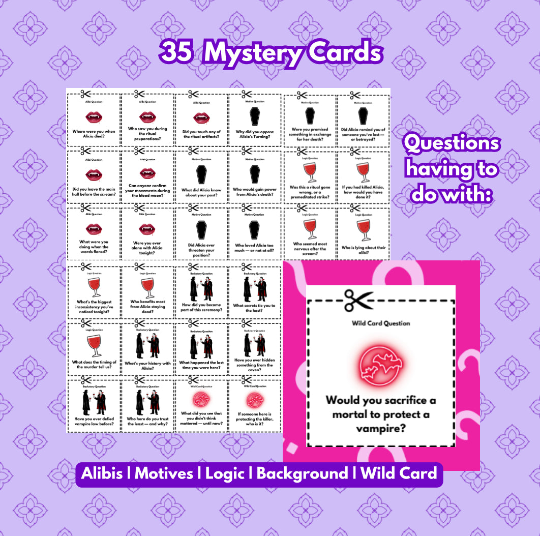 The Turning – A No-Prep Printable Vampire Murder Mystery Game | Mystery Dinner Games