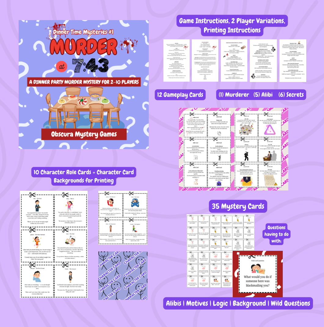 Ultimate Printable Murder Mystery Bundle – The Drowned Song, The Turning & Murder at 7:43