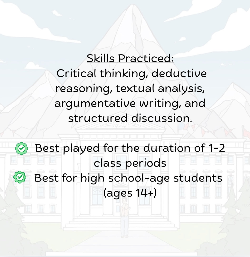 The Case of the Vanished Relic - Printable Greek Mythology Themed Mystery Game for High School Students & Teachers