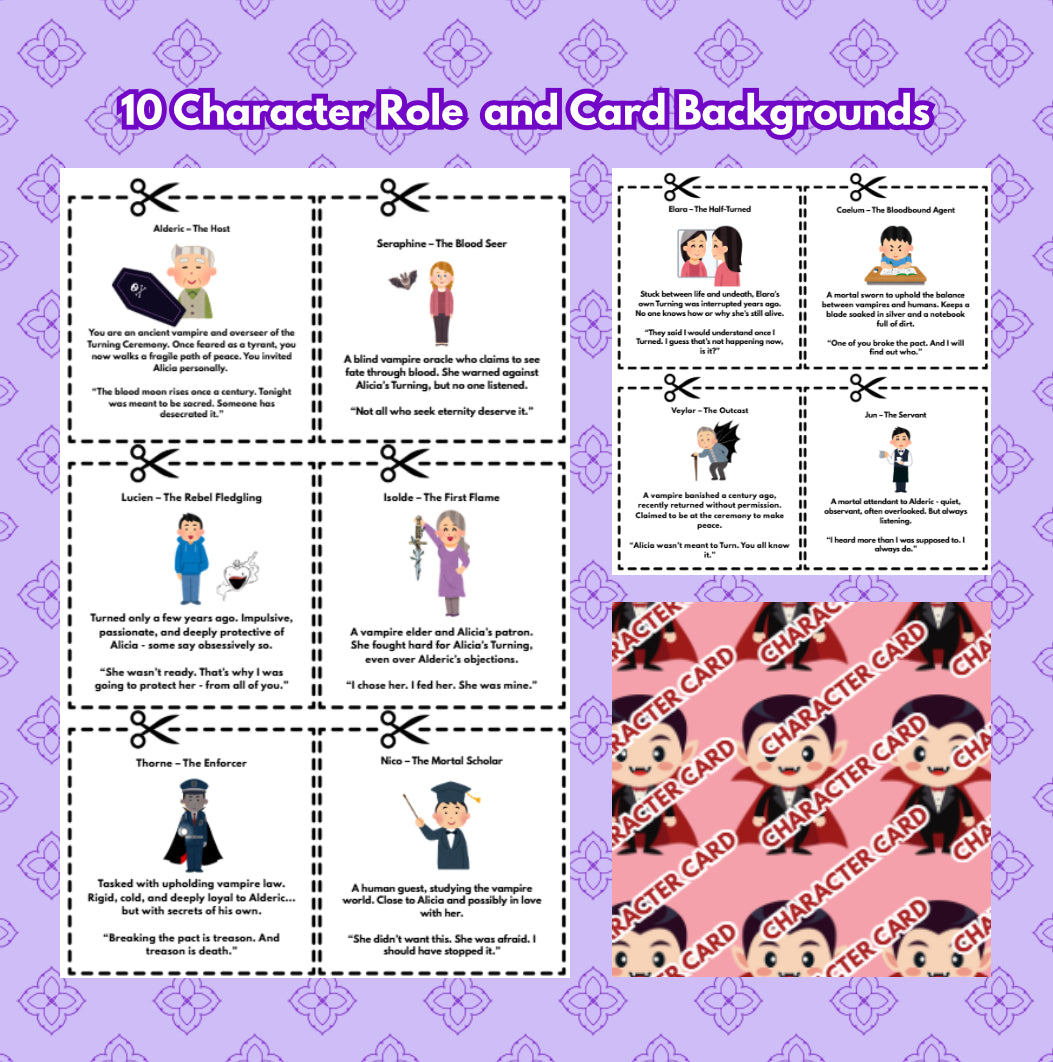 The Turning – A No-Prep Printable Vampire Murder Mystery Game | Mystery Dinner Games