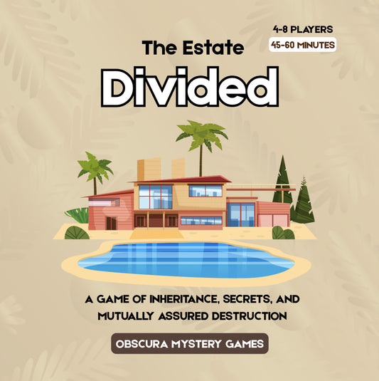 The Estate Divided | A 4-8 Player Murder Mystery Card Game Revolving Deception, Power & Inheritance