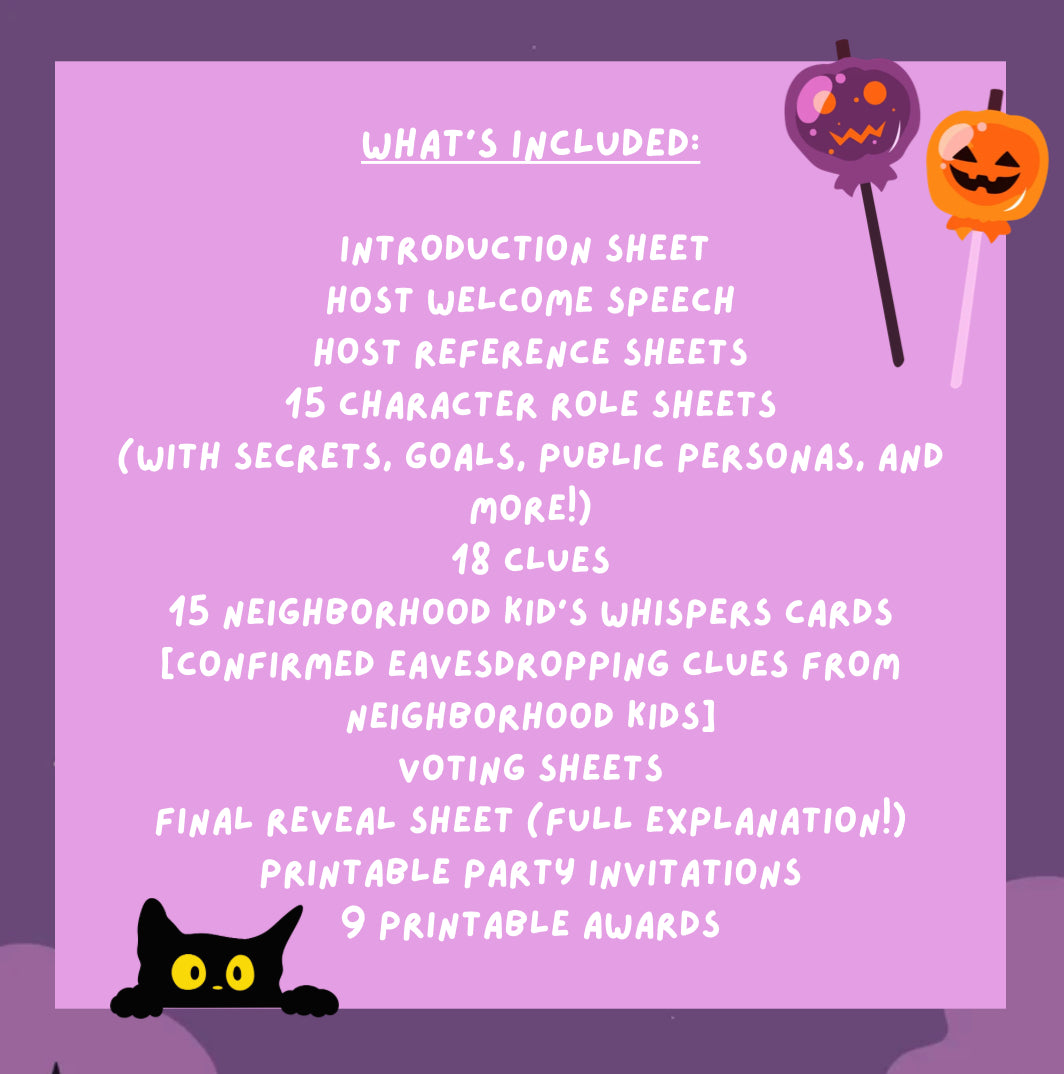 Classic Role Playing Halloween Murder Mystery Game | Murder on Halloween Street | 10-15 Players