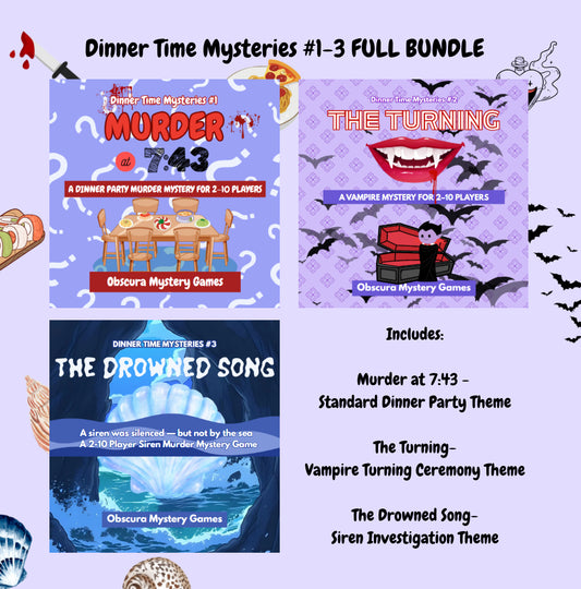 Ultimate Printable Murder Mystery Bundle – The Drowned Song, The Turning & Murder at 7:43