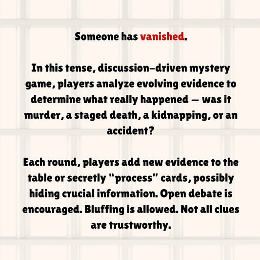 The Body Is Missing | Mystery Deduction & Deception Card Game for 3–6 Players