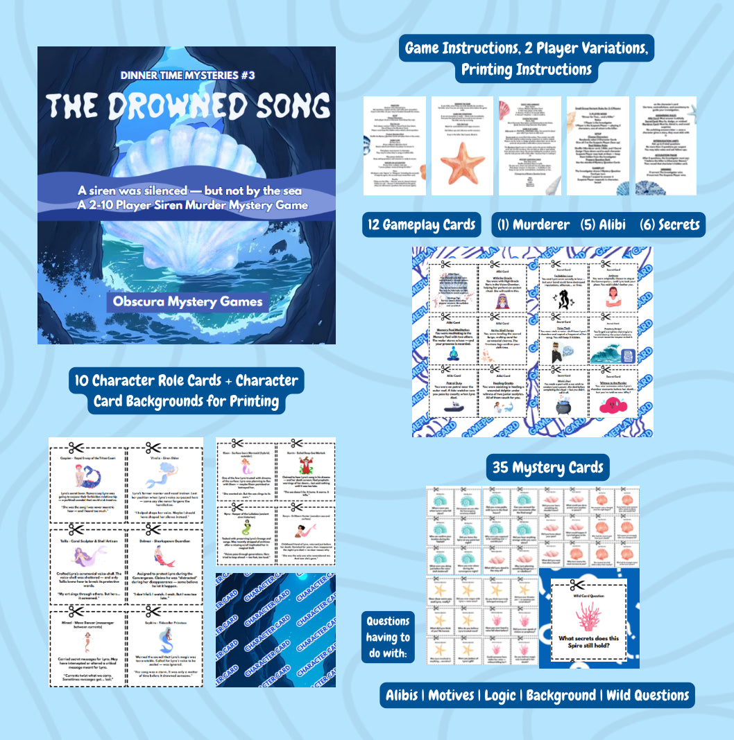 Ultimate Printable Murder Mystery Bundle – The Drowned Song, The Turning & Murder at 7:43