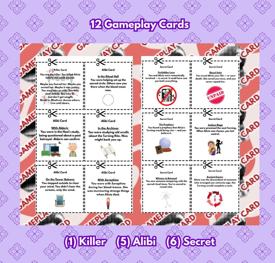 The Turning – A No-Prep Printable Vampire Murder Mystery Game | Mystery Dinner Games