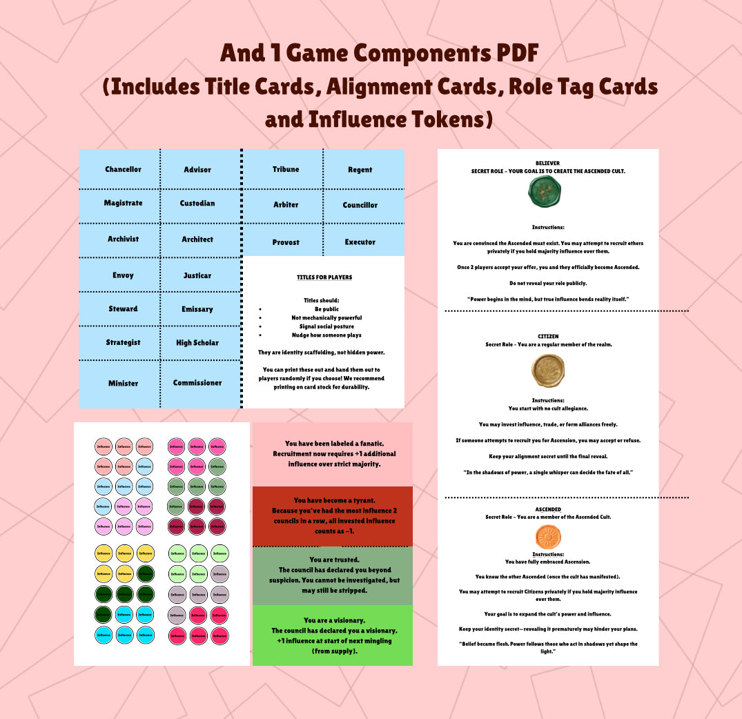 The First Believer – A Political Strategy Game of Hidden Recruitment (8-20 Players)