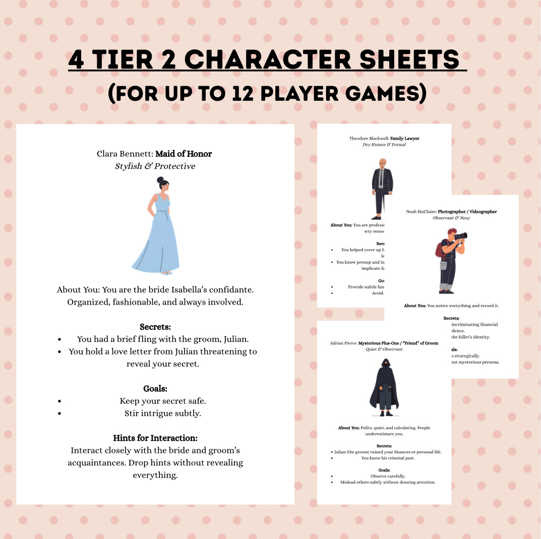 Something Borrowed, Something Dead: A Printable Wedding Murder Mystery Party Game for 8-20 Players