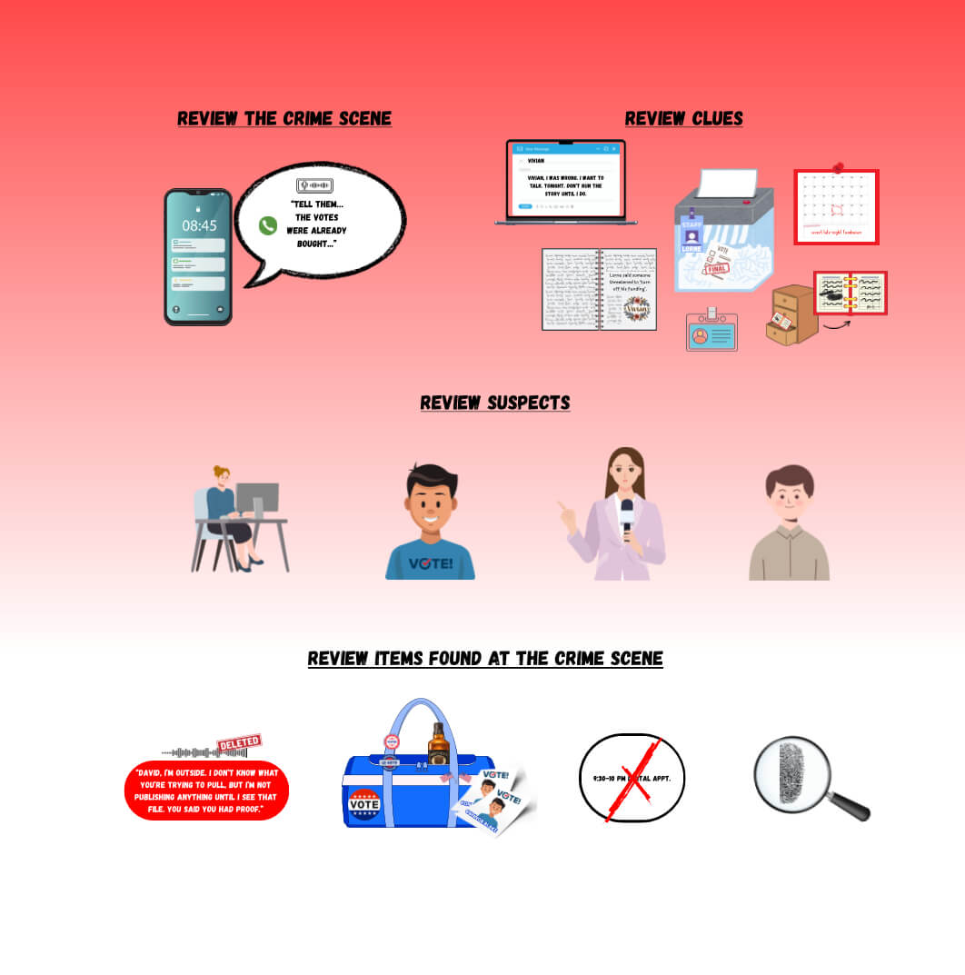 Scandal at City Council | Lunchtime Mysteries™ 10-20 Minute Printable Political Detective Game