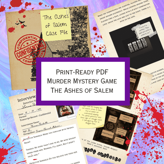 Print-Ready PDF Murder Mystery Case File: The Ashes of Salem – Instant Download