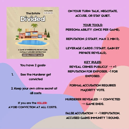 Murder Mystery Social Deduction Table Top Card Bundle | The Body Is Missing + The Estate Divided