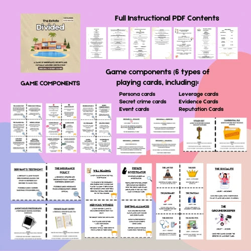 Murder Mystery Social Deduction Table Top Card Bundle | The Body Is Missing + The Estate Divided