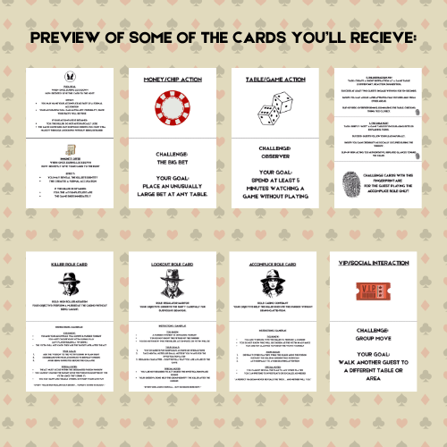 All In… On Murder: Vegas Casino Party Game with Hidden Murder Mystery Twist – Printable PDF Party Game