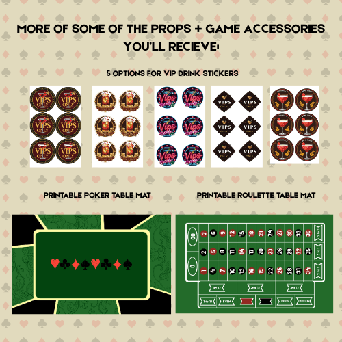 All In… On Murder: Vegas Casino Party Game with Hidden Murder Mystery Twist – Printable PDF Party Game