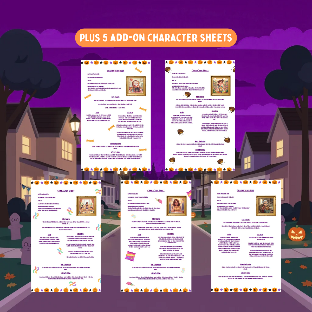 Classic Role Playing Halloween Murder Mystery Game | Murder on Halloween Street | 10-15 Players