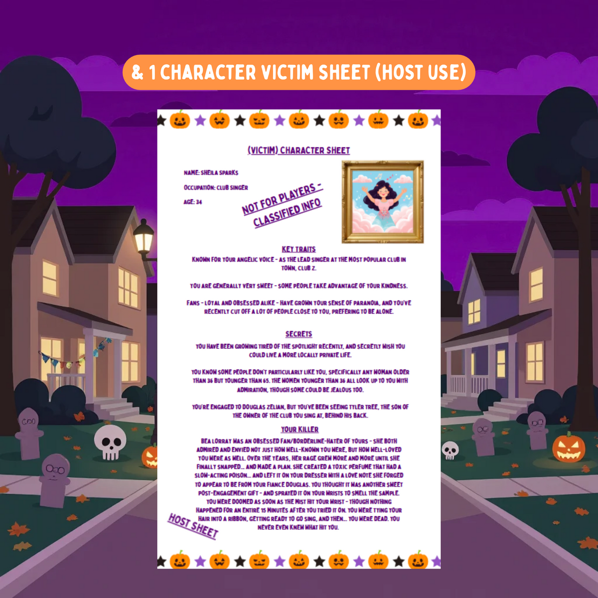 Classic Role Playing Halloween Murder Mystery Game | Murder on Halloween Street | 10-15 Players