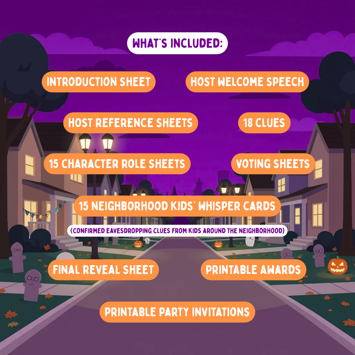Classic Role Playing Halloween Murder Mystery Game | Murder on Halloween Street | 10-15 Players