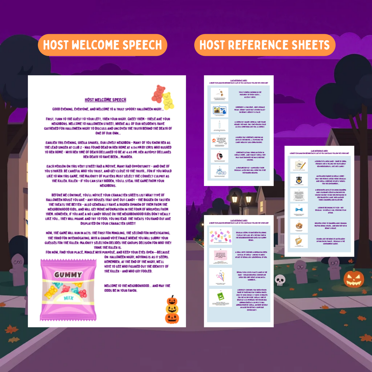 Classic Role Playing Halloween Murder Mystery Game | Murder on Halloween Street | 10-15 Players