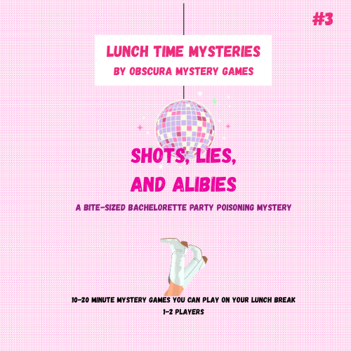 10-20 Minute Printable Detective Game | Lunchtime Mysteries #3 | Shots, Lies, and Alibis