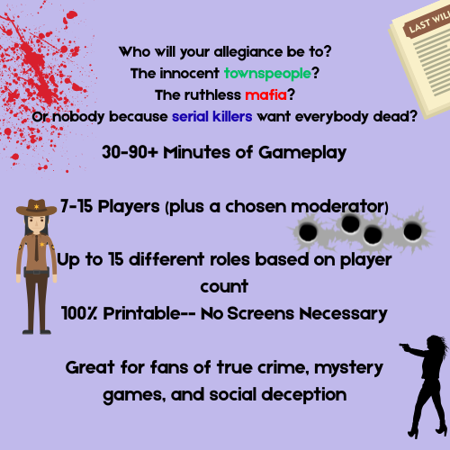 Killers Among Us (7-15 Players) | Printable Murder Mystery Party Game – Instant Download