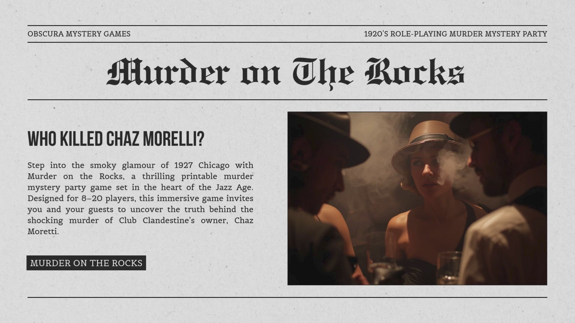 How to Play Murder on The Rocks Video