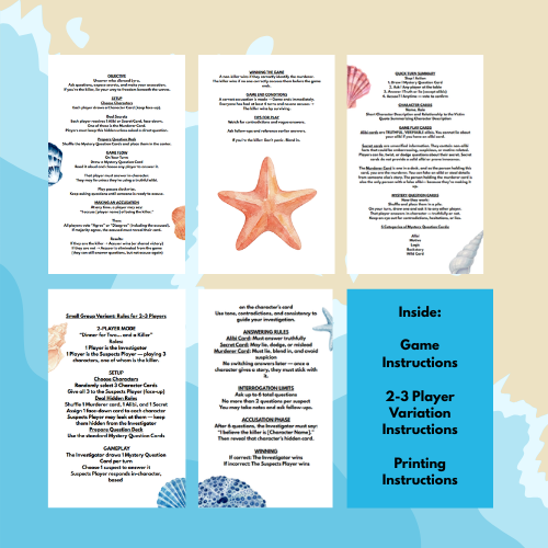 The Drowned Song– A No-Prep Printable Siren Murder Mystery Game | Mystery Dinner Games