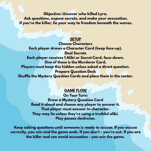 The Drowned Song– A No-Prep Printable Siren Murder Mystery Game | Mystery Dinner Games